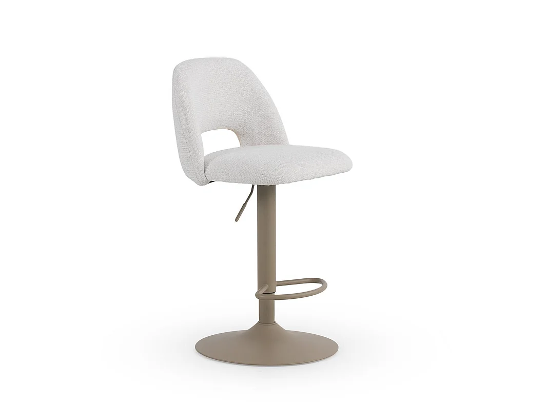 Lot de 2 tabourets, tapissés en chenille crème