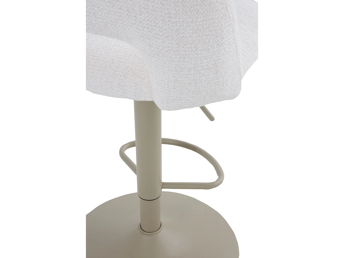 Lot de 2 tabourets, tapissés en chenille crème