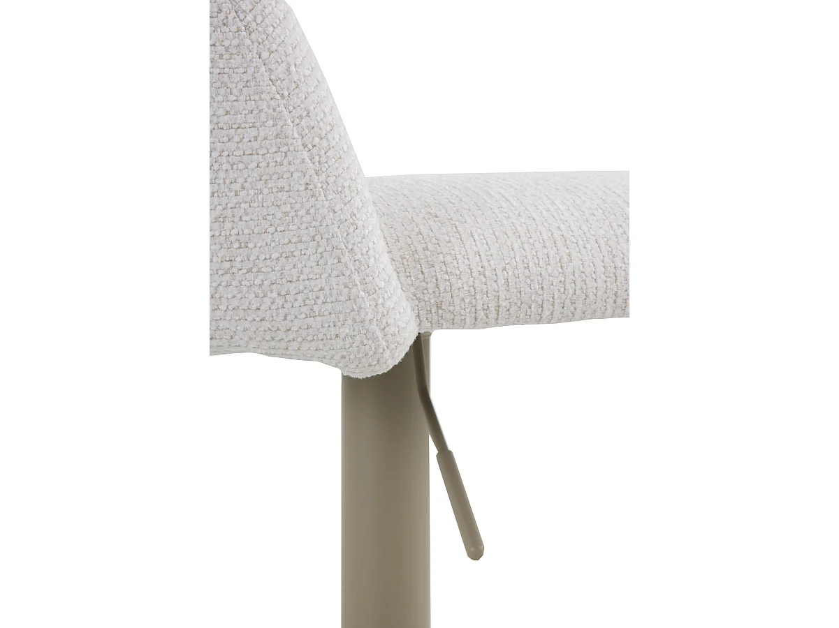 Lot de 2 tabourets, tapissés en chenille crème
