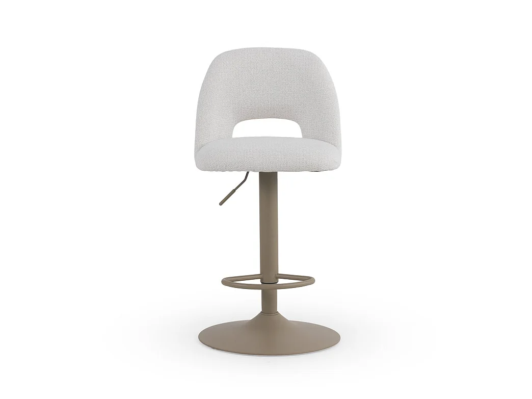 Lot de 2 tabourets, tapissés en chenille crème