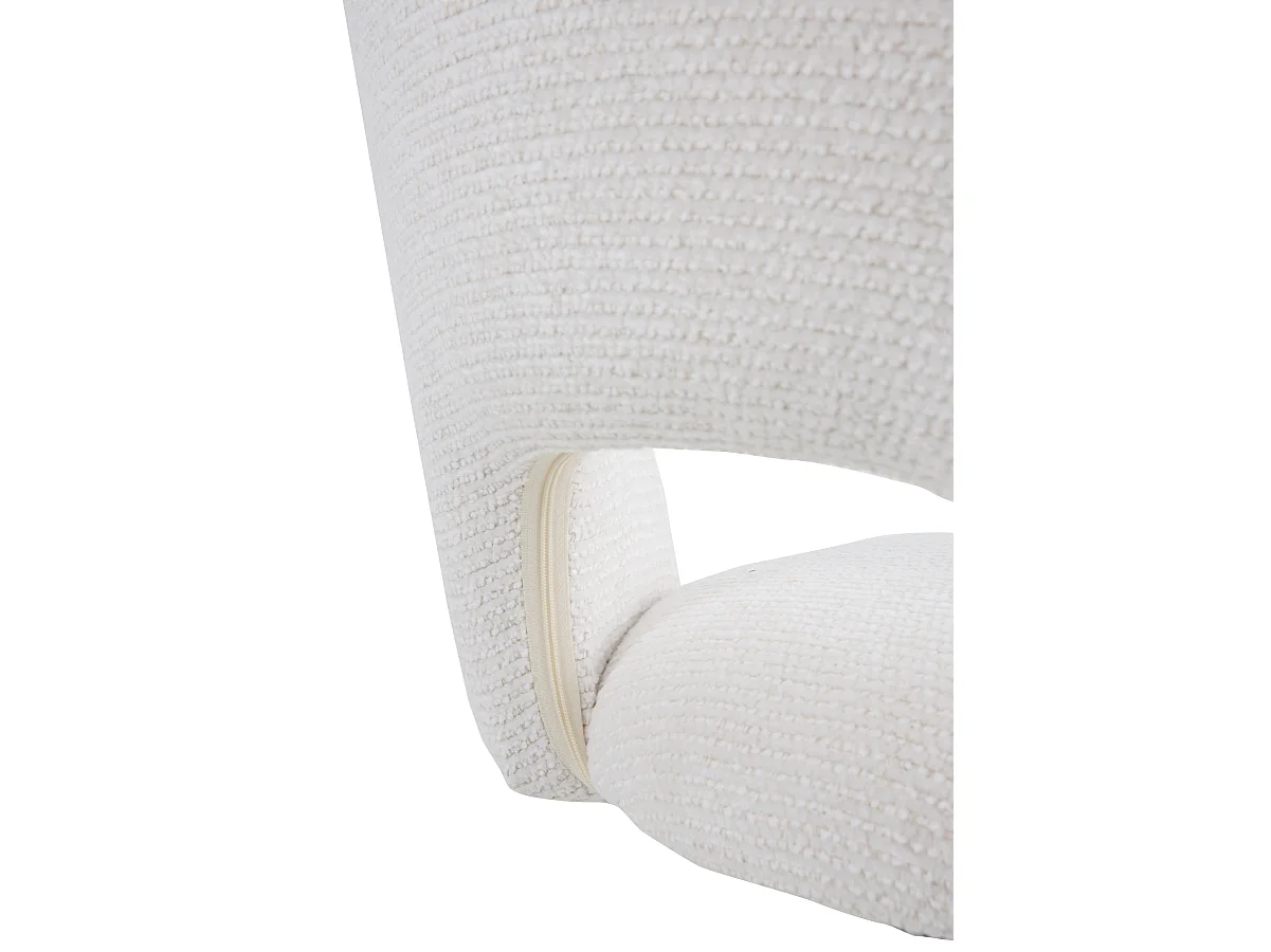 Lot de 2 tabourets, tapissés en chenille crème