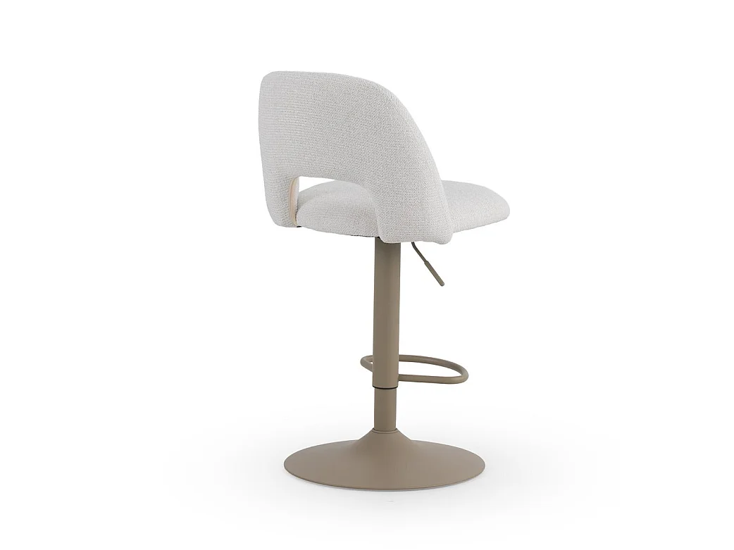 Lot de 2 tabourets, tapissés en chenille crème
