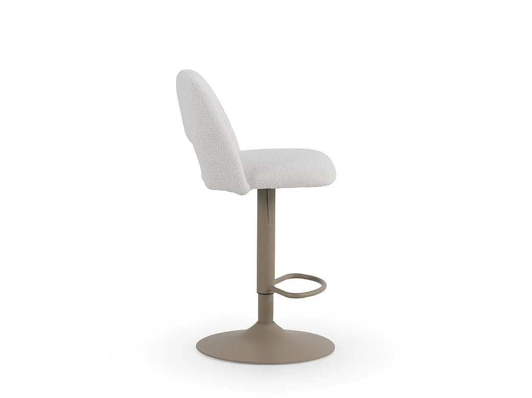 Lot de 2 tabourets, tapissés en chenille crème