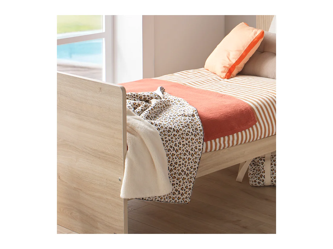 Couverture bébé léopard en gaze de coton et sherpa LEOPARD - Sauthon