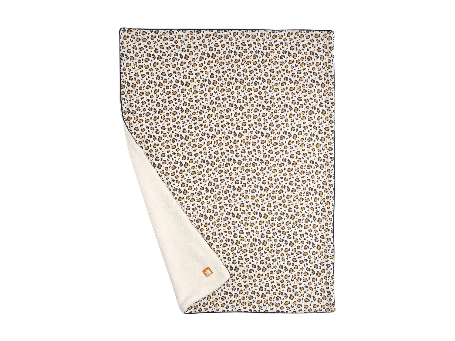 Couverture bébé léopard en gaze de coton et sherpa LEOPARD - Sauthon