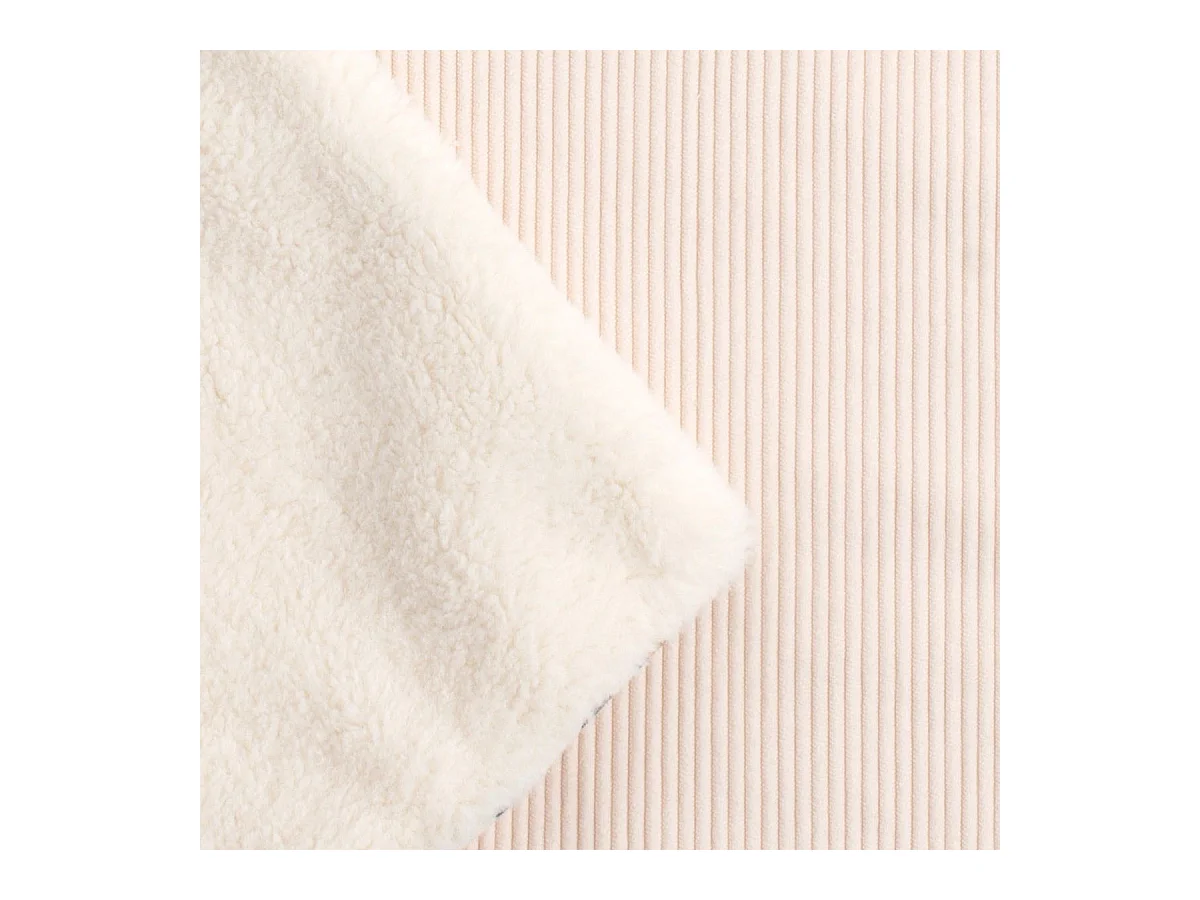 Couverture bébé en velours cotelé et sherpa LEOPARD - Sauthon