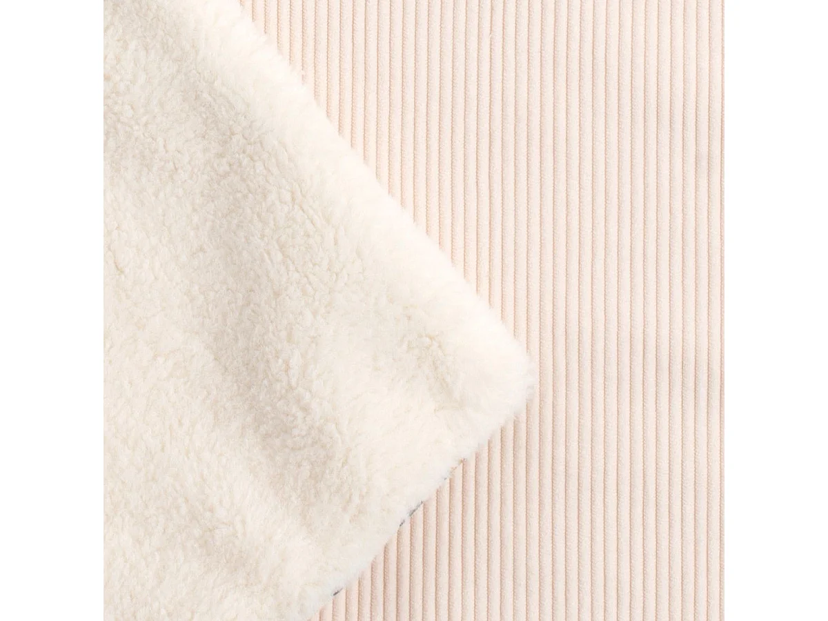 Couverture bébé en velours cotelé et sherpa LEOPARD - Sauthon