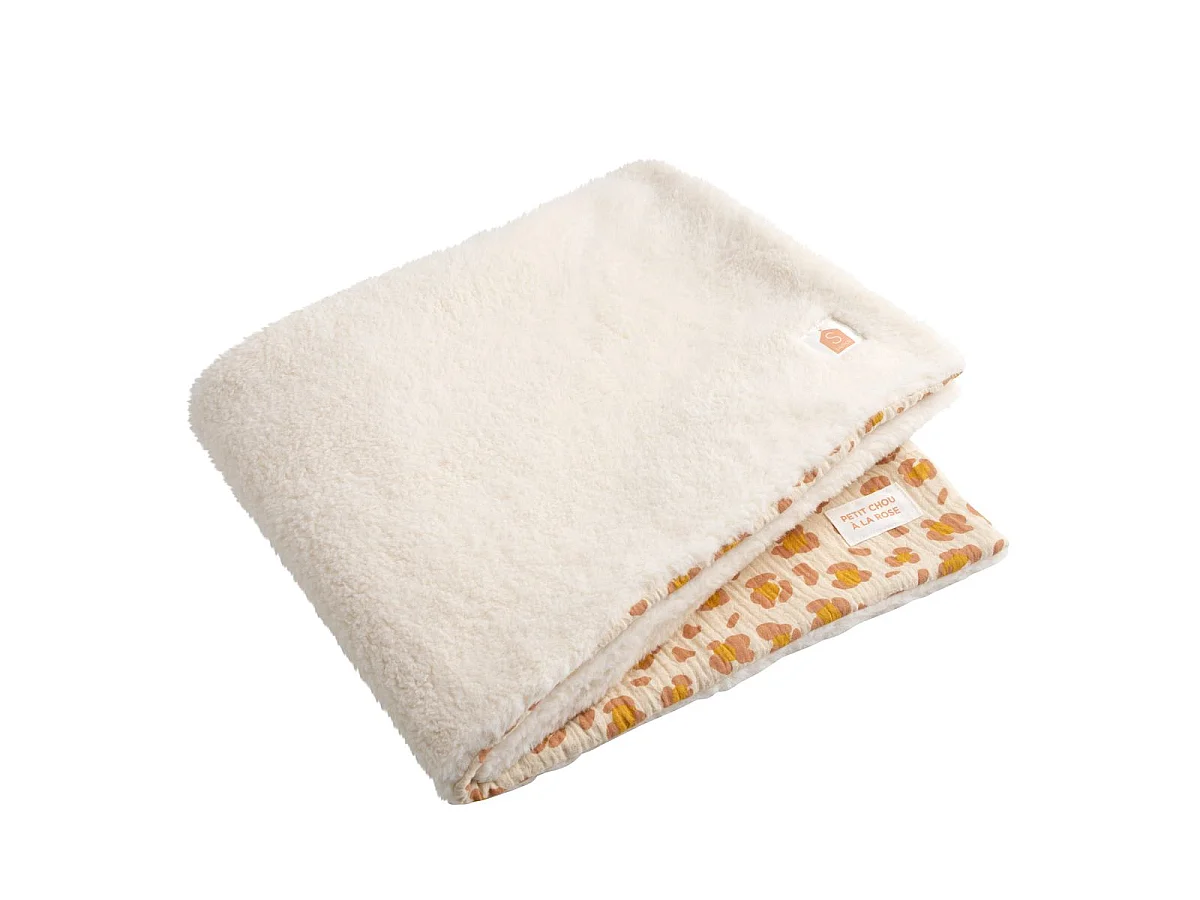 Baby luipaarddeken van katoenen gaas en sherpa