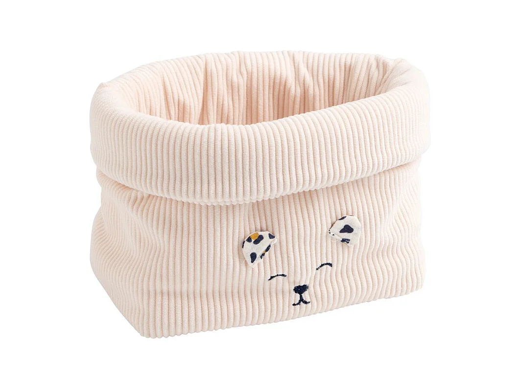 Lot de 2 panières de rangement en velours côtelé détail léopard LEOPARD - Sauthon