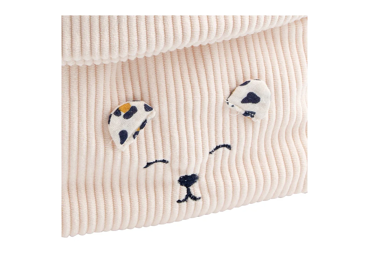 Lot de 2 panières de rangement en velours côtelé détail léopard LEOPARD - Sauthon