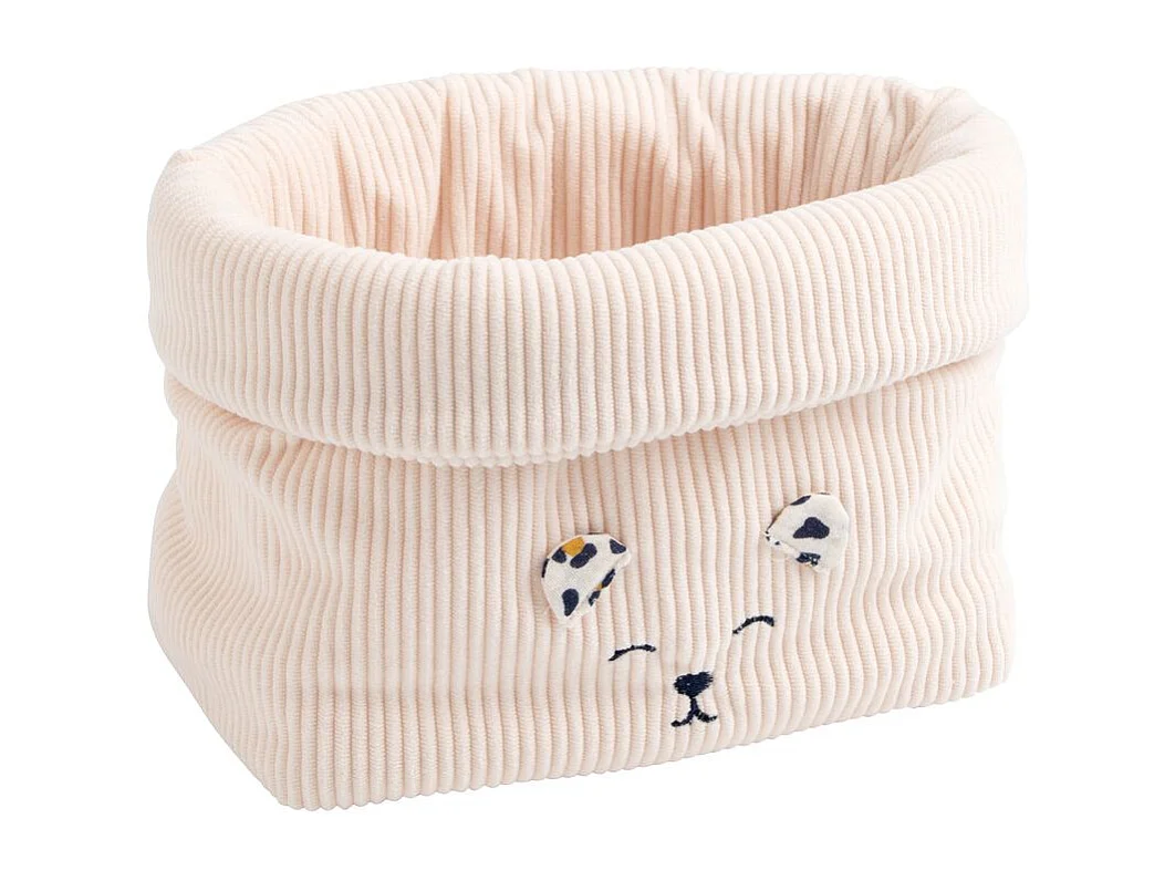 Lot de 2 panières de rangement en velours côtelé détail léopard LEOPARD - Sauthon