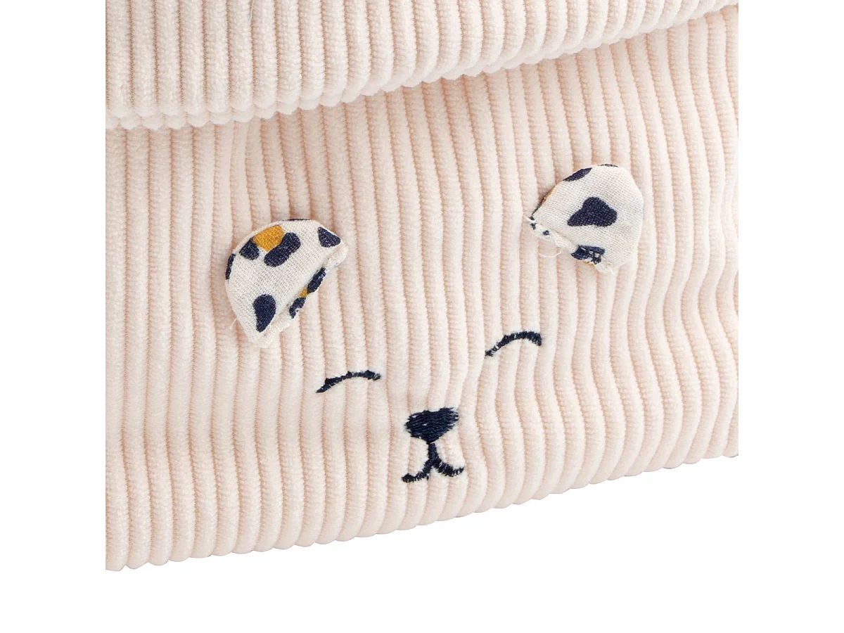 Lot de 2 panières de rangement en velours côtelé détail léopard LEOPARD - Sauthon