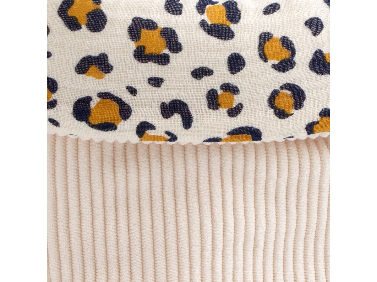 Lot de 2 panières de rangement en velours côtelé détail léopard LEOPARD - Sauthon