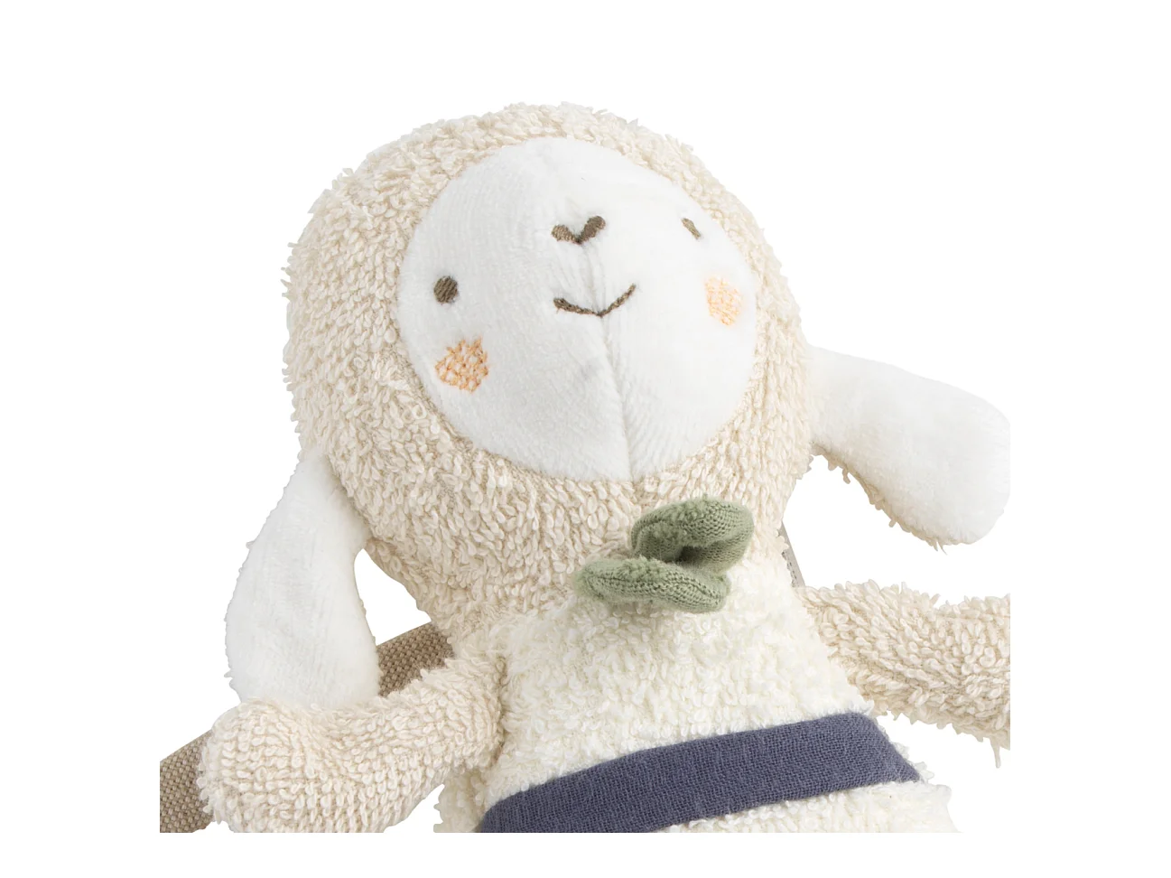 Peluche mini musical en bouclette coton bio PETIT NUAGE - Sauthon