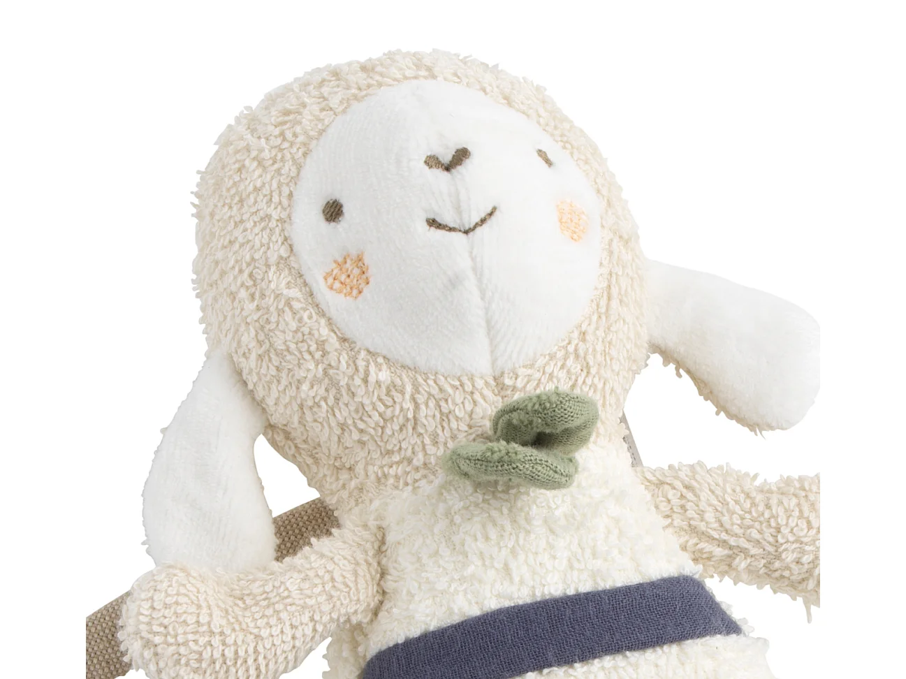 Peluche mini musical en bouclette coton bio PETIT NUAGE - Sauthon