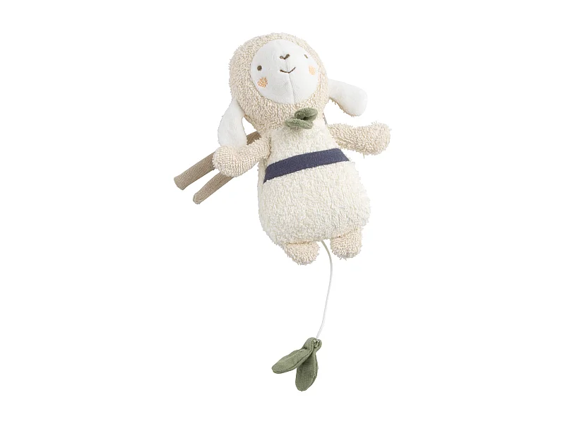 Peluche mini musical en bouclette coton bio PETIT NUAGE - Sauthon