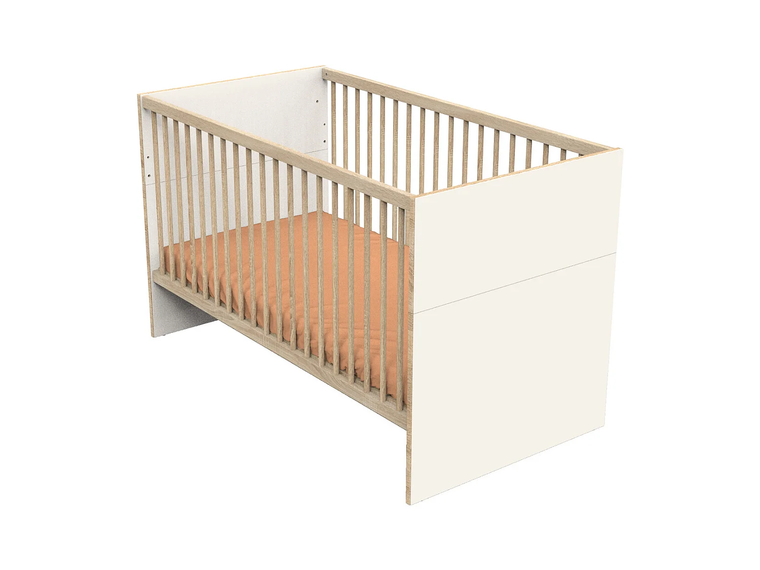 Lit bébé évolutif 140x70 - Little Big Bed décor vanille CAMILLE - Sauthon