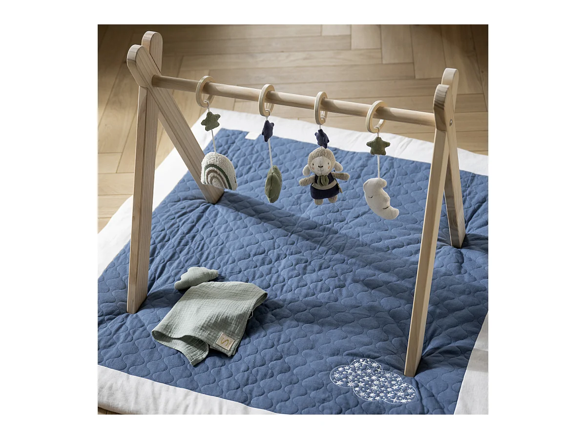 Arche d'éveil bois avec 4 jouets PETIT NUAGE - Sauthon