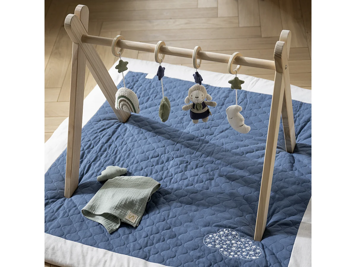 Arche d'éveil bois avec 4 jouets PETIT NUAGE - Sauthon