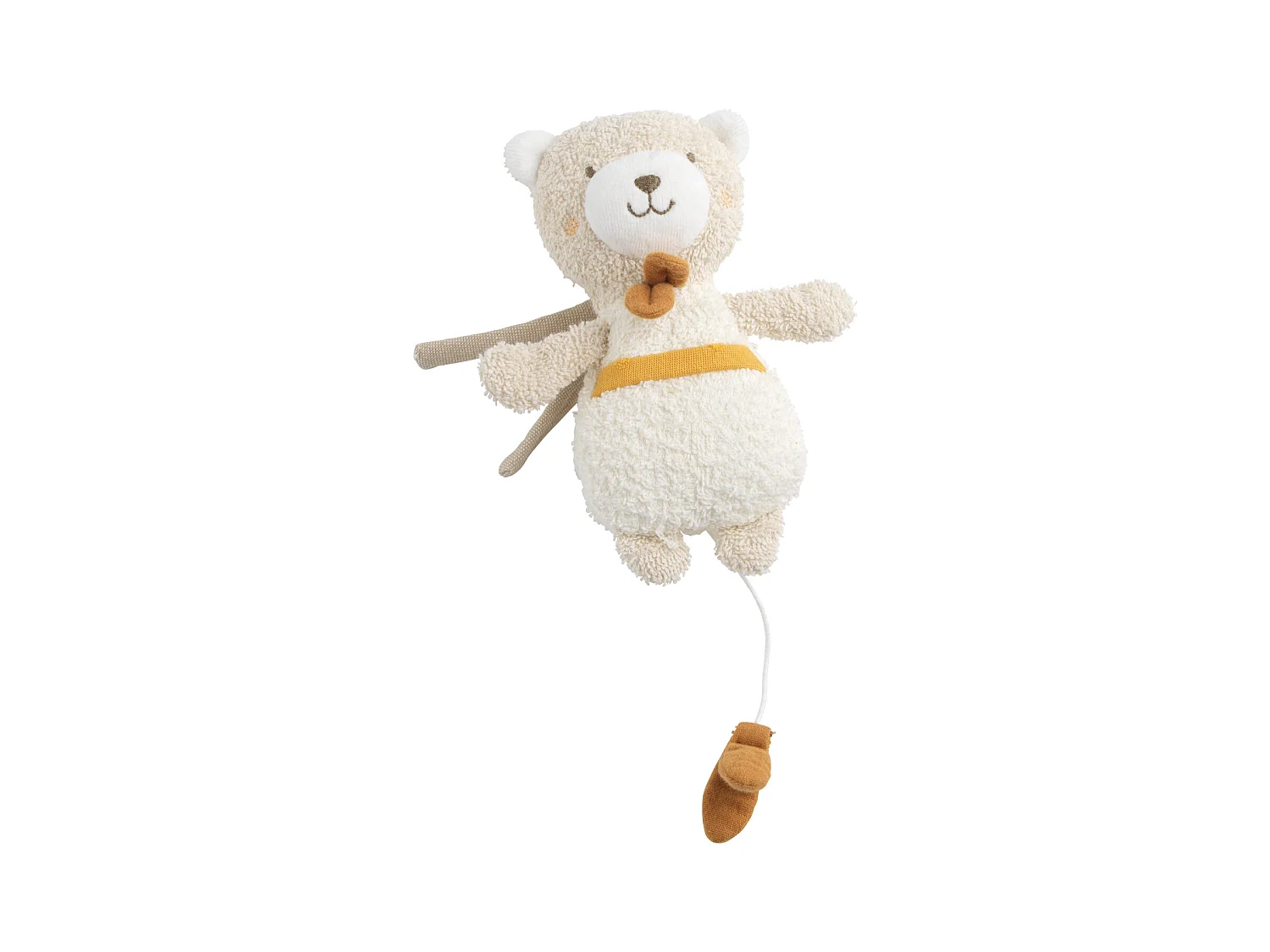 Peluche mini musical en bouclette coton bio PETIT SOLEIL - Sauthon