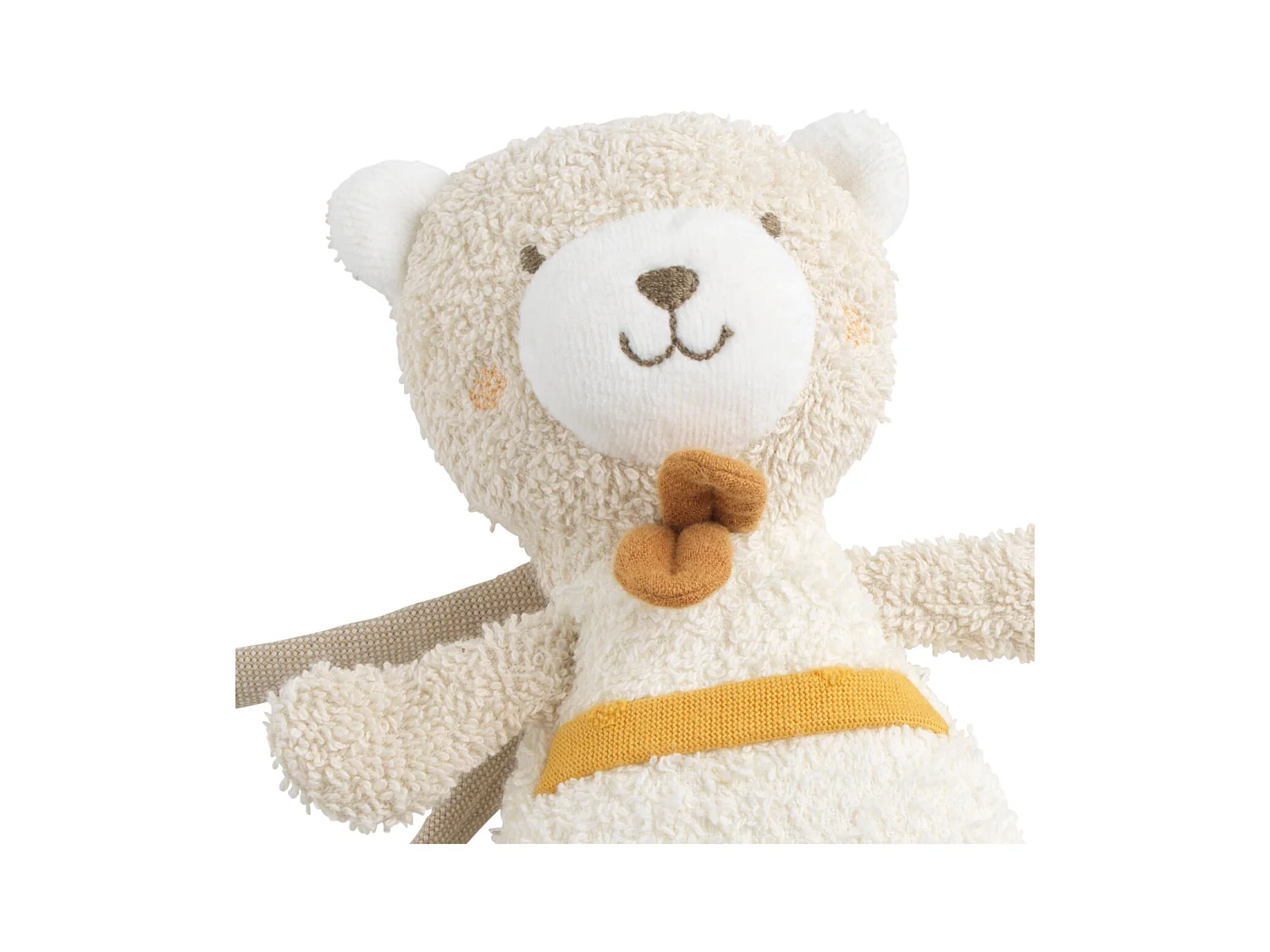 Peluche mini musical en bouclette coton bio PETIT SOLEIL - Sauthon