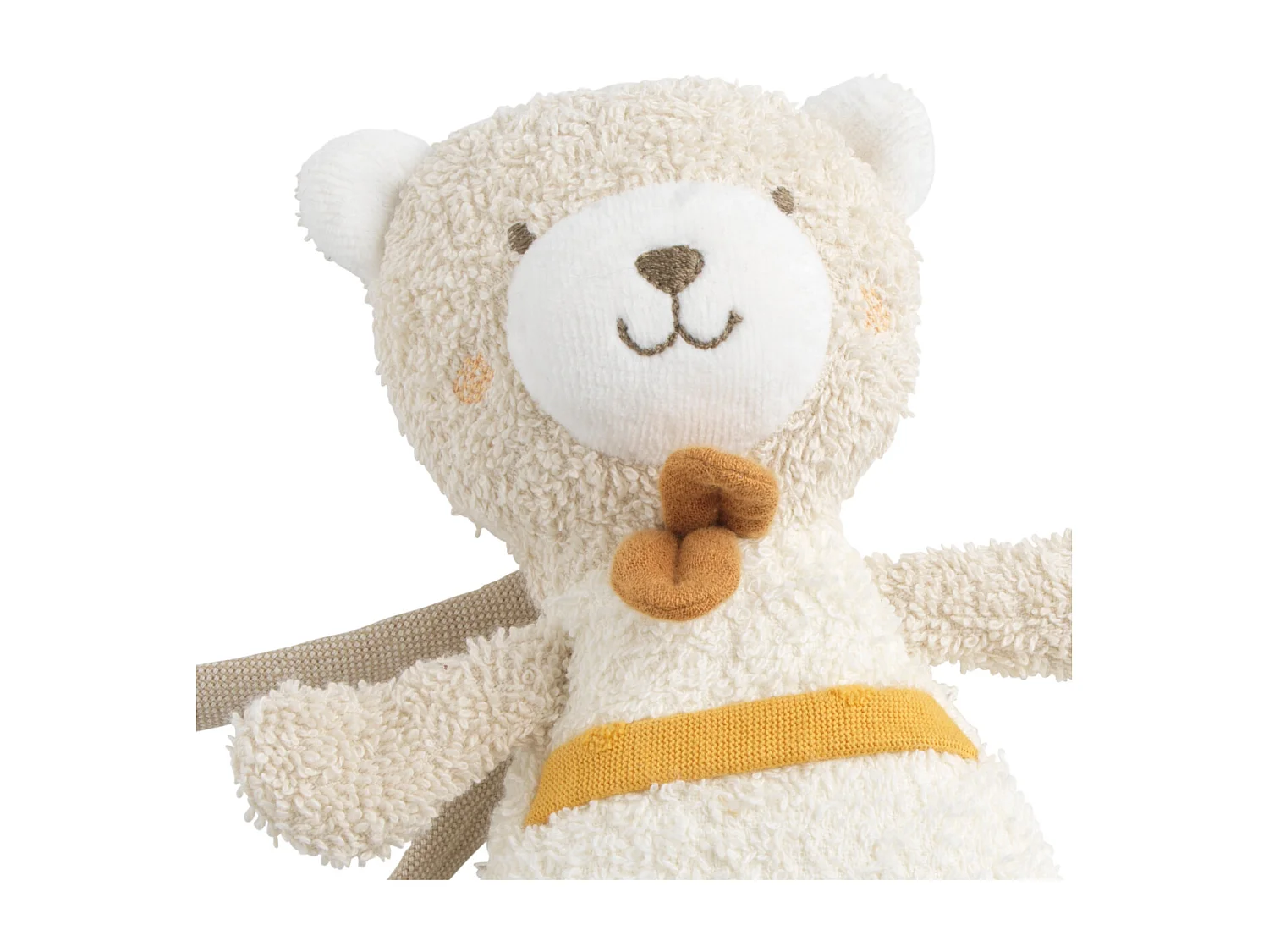 Peluche mini musical en bouclette coton bio PETIT SOLEIL - Sauthon