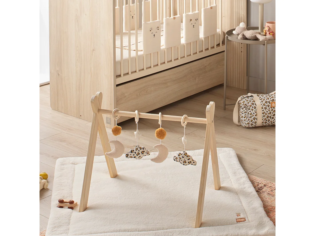 Arche d'éveil bois avec 4 jouets LEOPARD - Sauthon