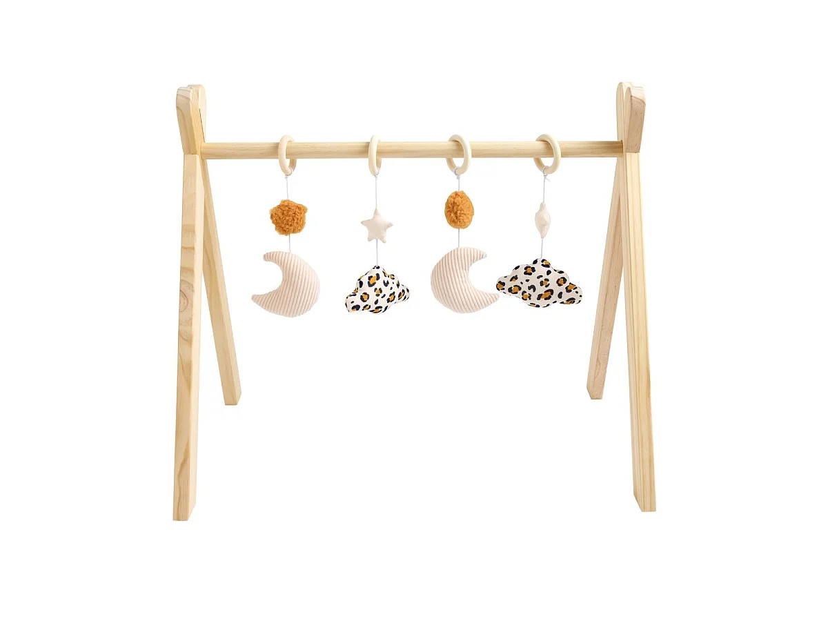 Houten speelboog met 4 speeltjes LEOPARD - Sauthon