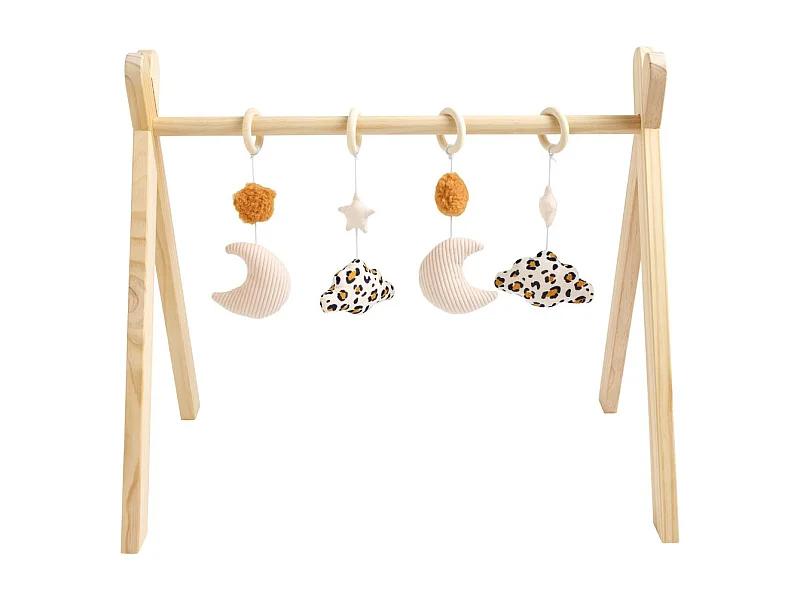 Arche d'éveil bois avec 4 jouets LEOPARD - Sauthon