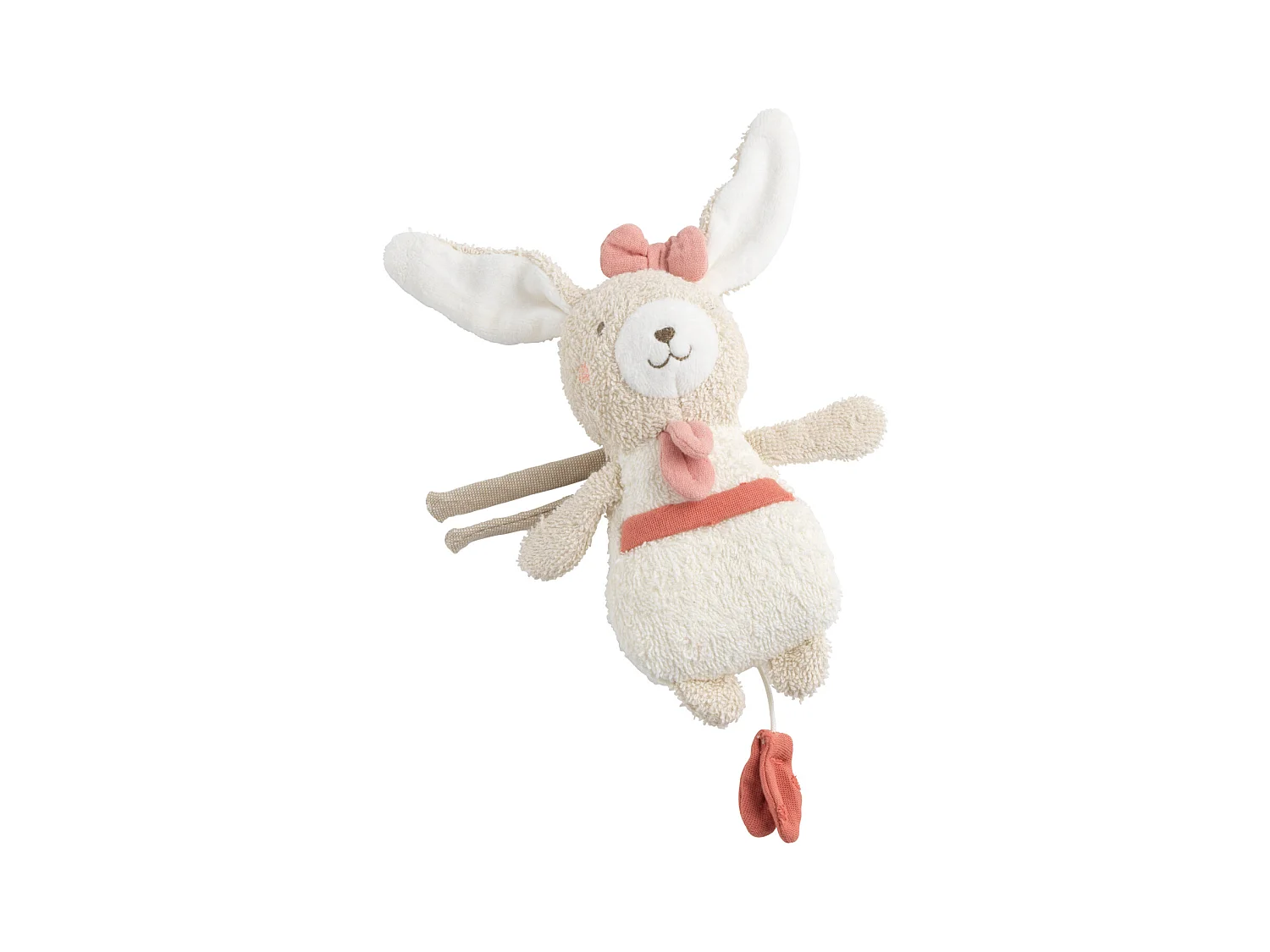 Peluche mini musical en bouclette coton bio PETIT COEUR - Sauthon