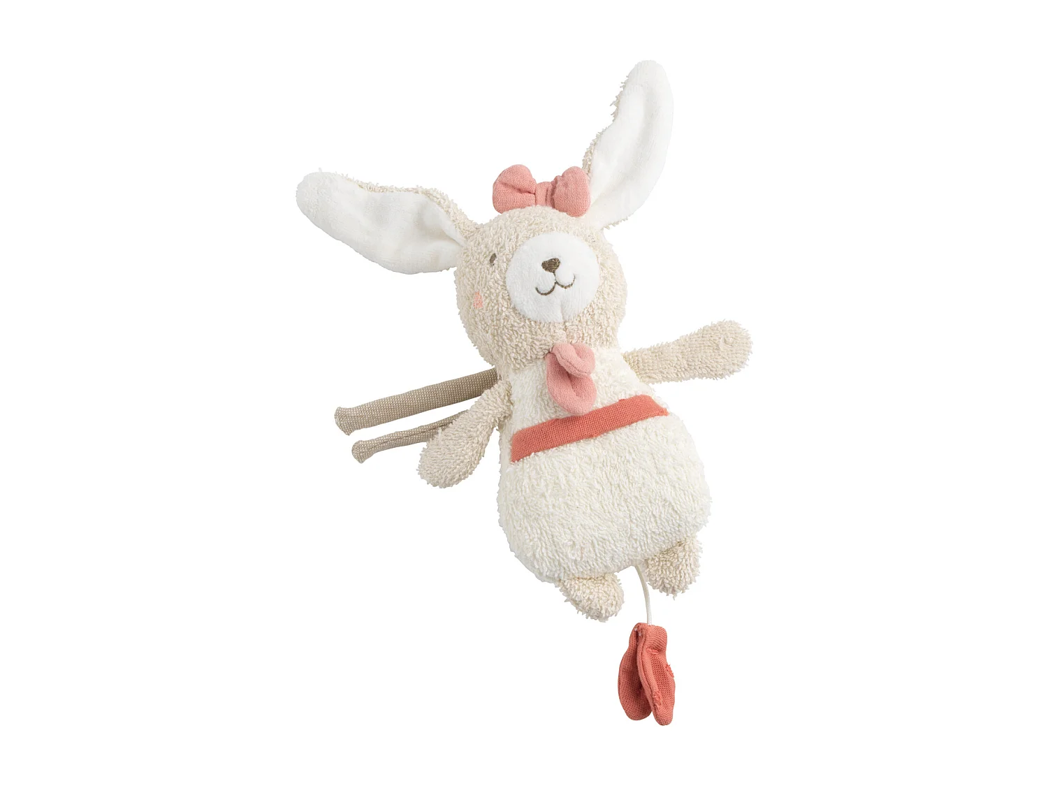 Peluche mini musical en bouclette coton bio PETIT COEUR - Sauthon