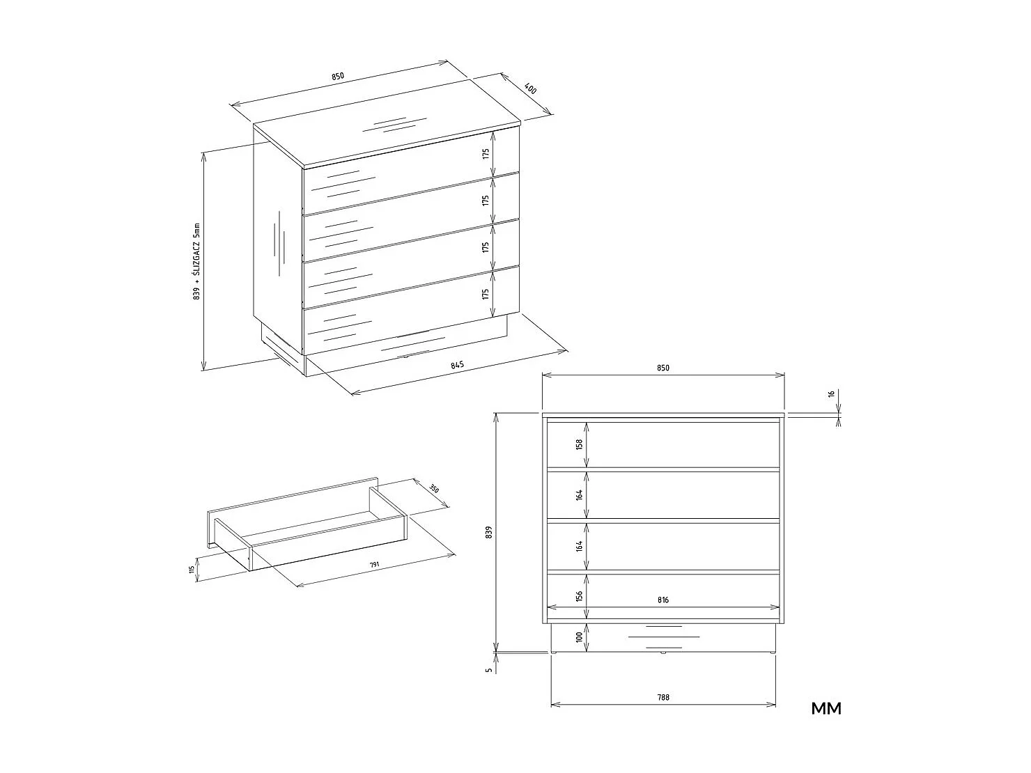 Commode, cachemire / beige, 85 x 84 x 40 cm