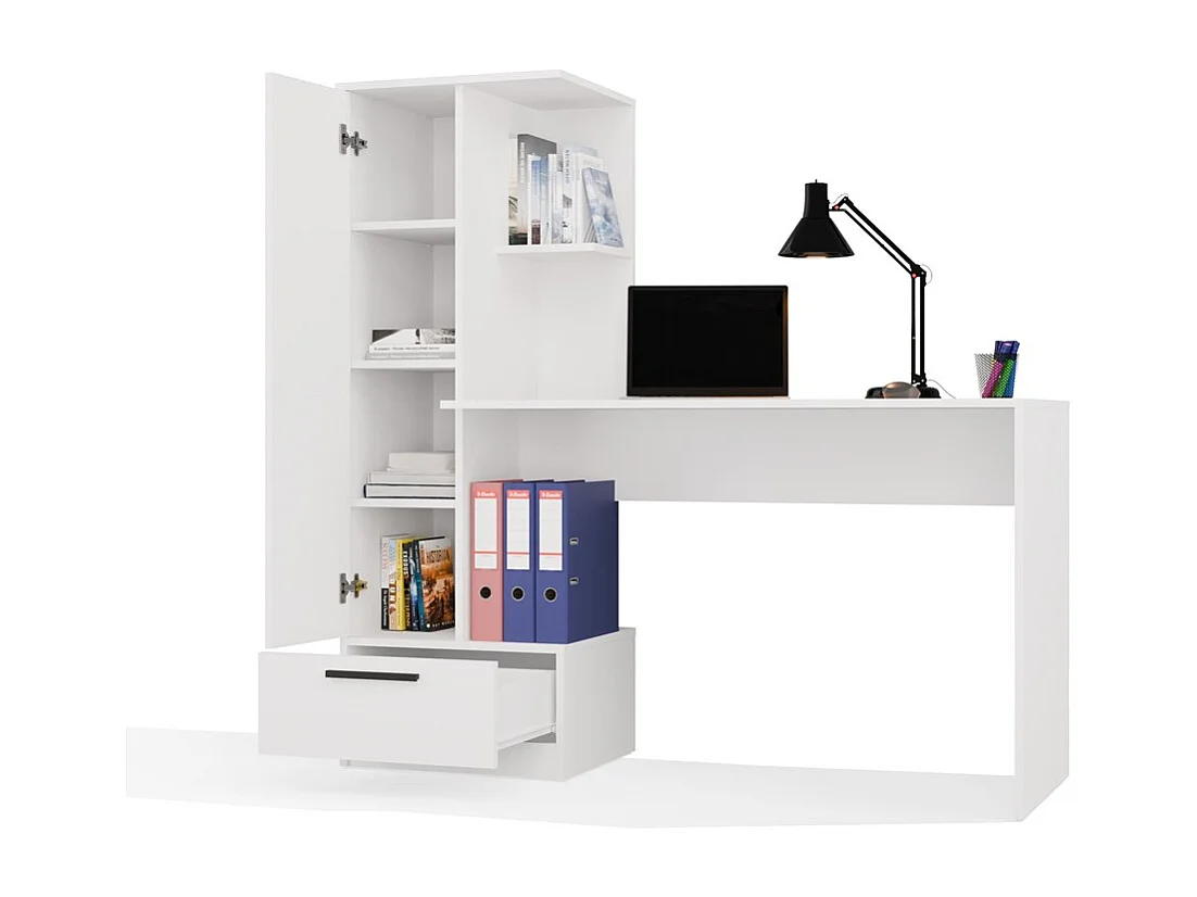 Bureau, blanc, 143 x 140 x 50 cm