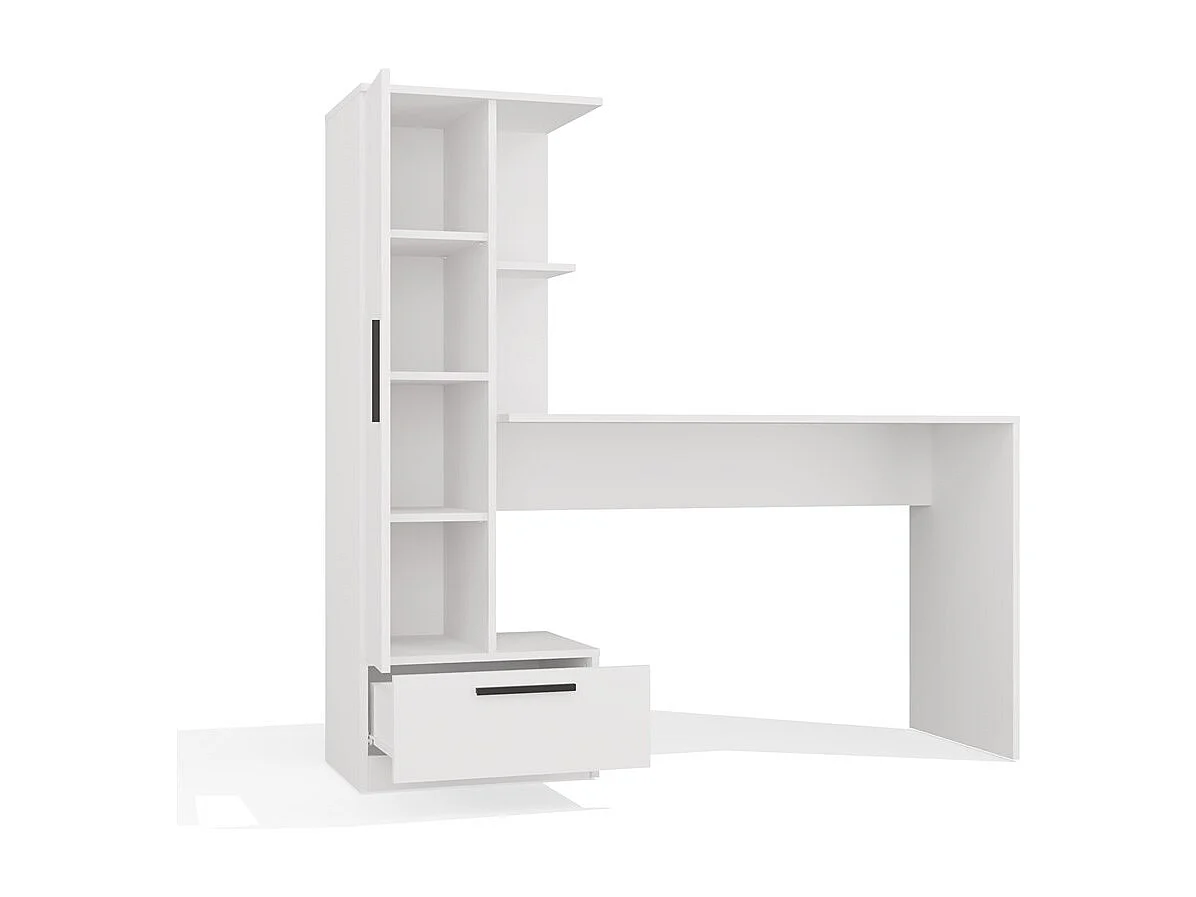 Bureau, blanc, 143 x 140 x 50 cm