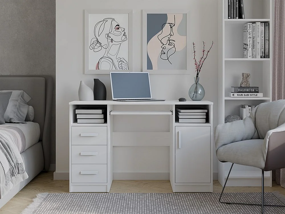 Bureau, blanc, 120 x 75 x 60 cm