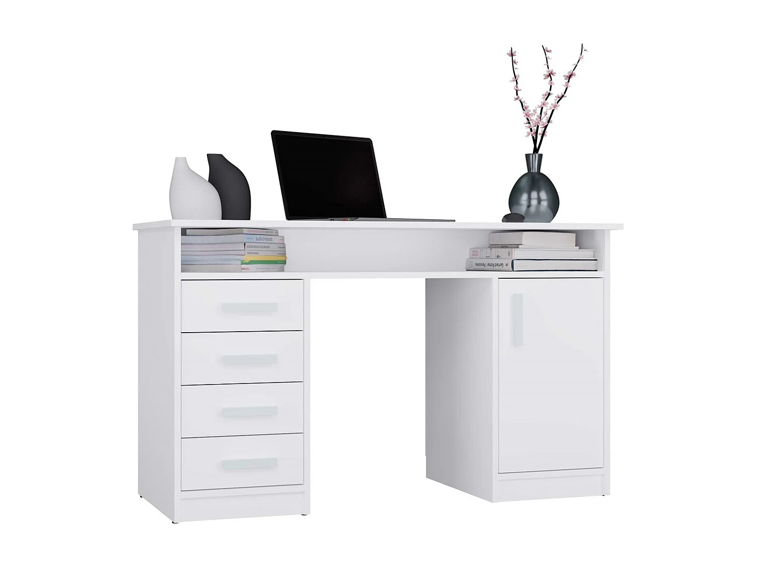 Bureau, blanc, 125 x 75 x 55 cm