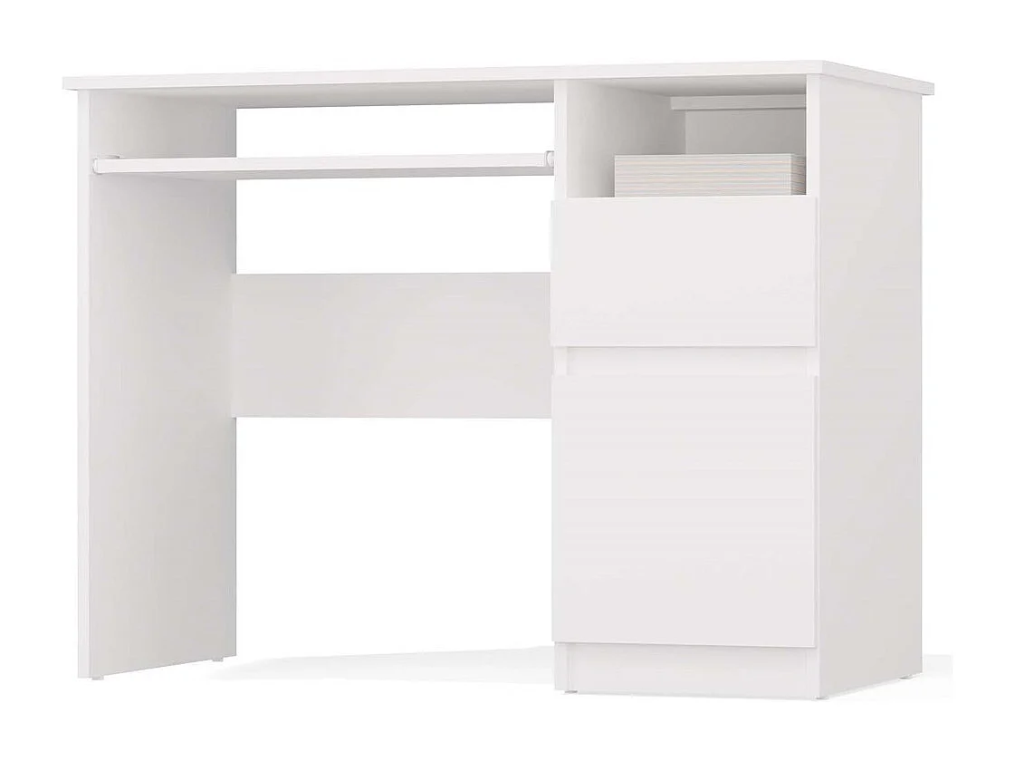 Bureau, blanc, 98,5 x 75,5 x 51 cm