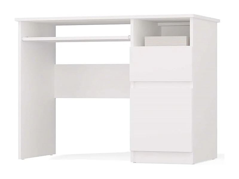 Bureau, blanc, 98,5 x 75,5 x 51 cm