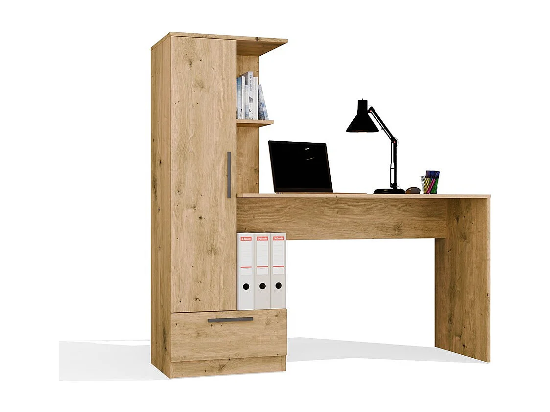 Bureau, chêne Artisan, 143 x 140 x 50 cm