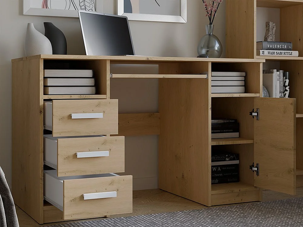 Bureau, chêne Artisan, 120 x 75 x 60 cm