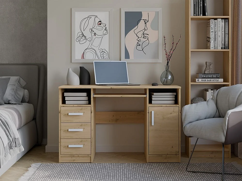 Bureau, chêne Artisan, 120 x 75 x 60 cm