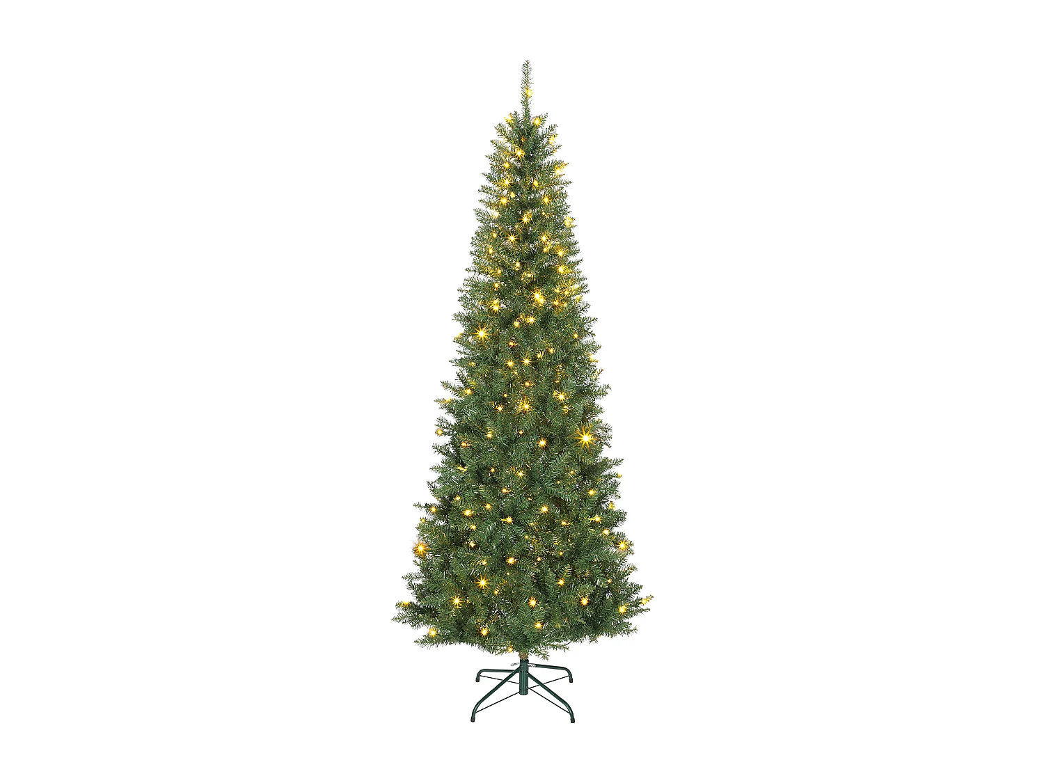 Albero di Natale alto 210 cm con 350 luci bianche e colorate