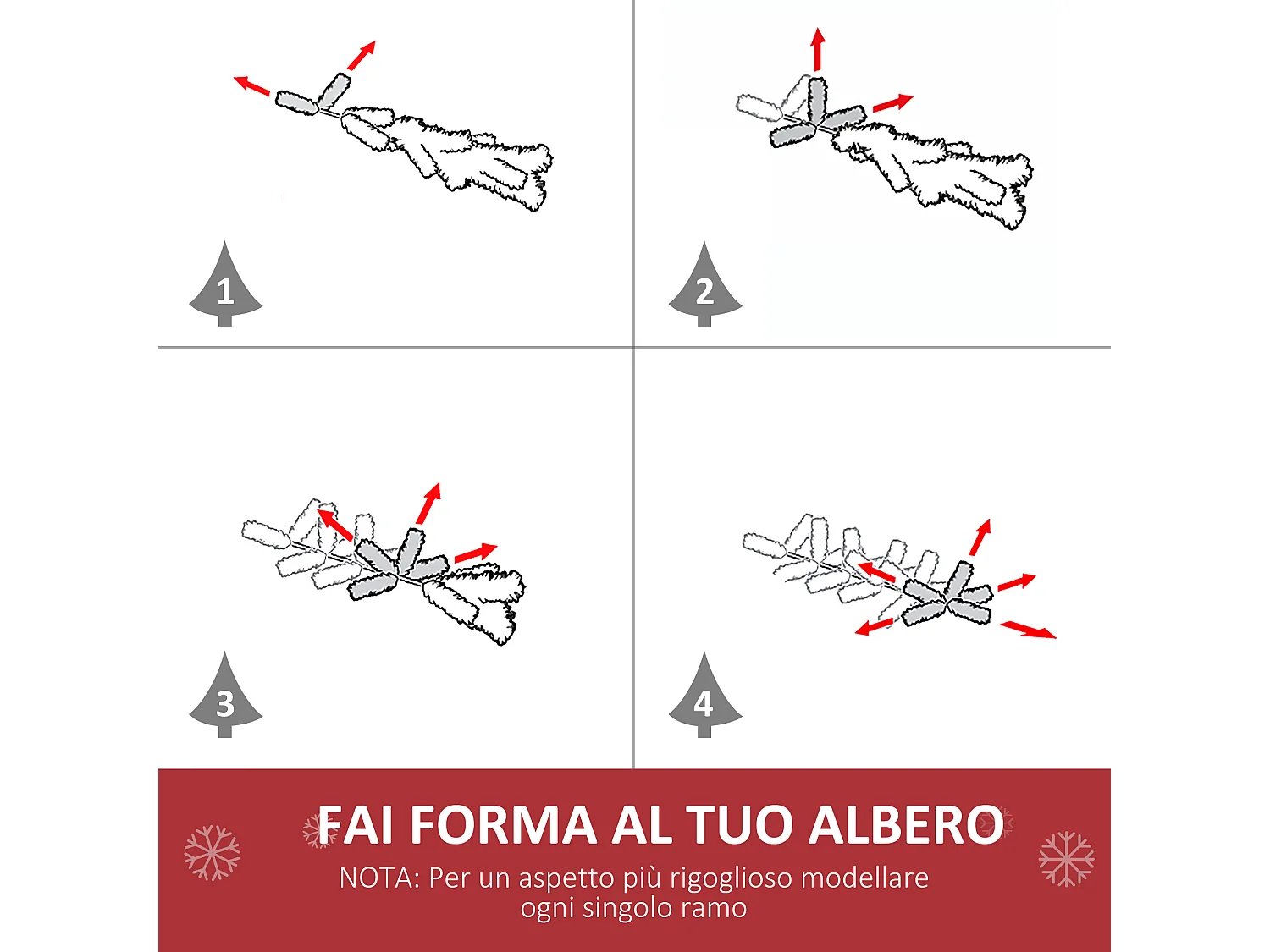 Albero di natale con led e fibre ottiche colorate in pvc verde