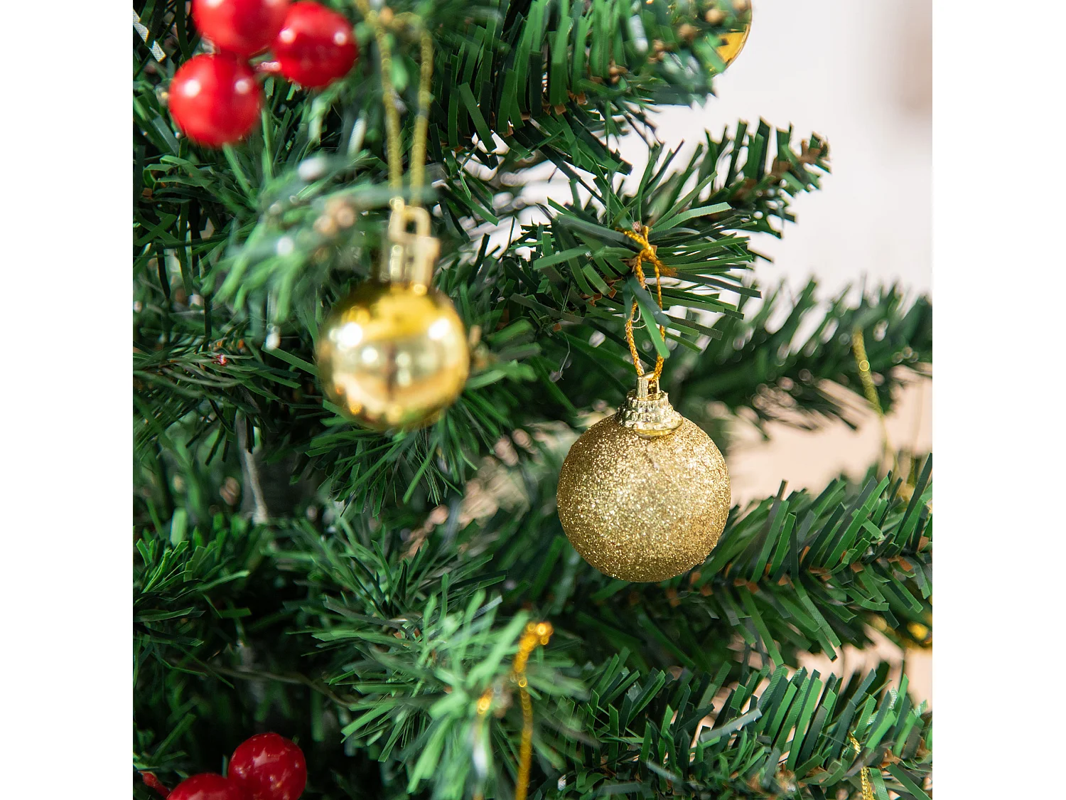 Albero di natale con led e rami in pvc multicolore