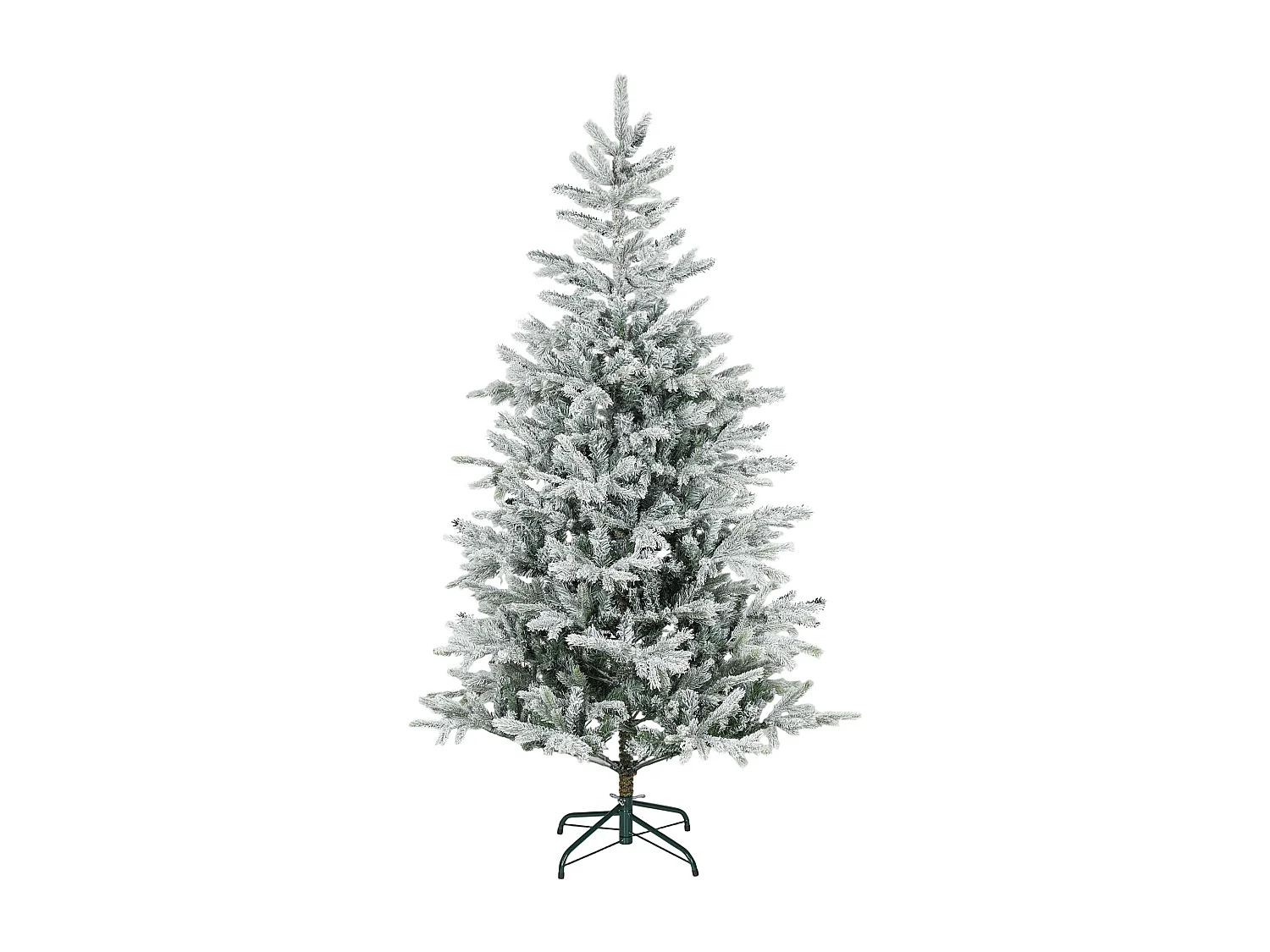 Albero di Natale innevato alto 180 cm con base in metallo pieghevole
