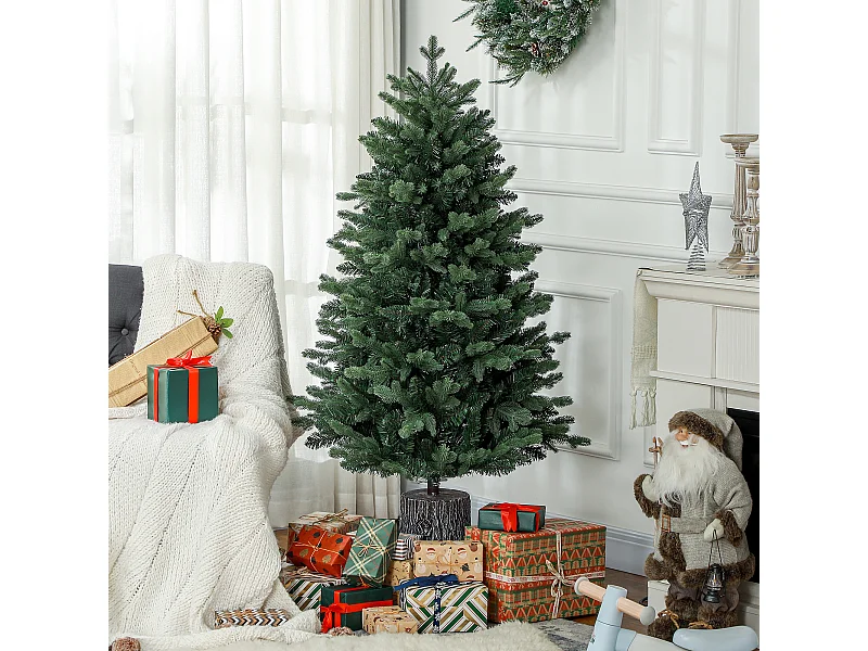 Albero di natale artificiale 150cm con 994 rami e base in resina