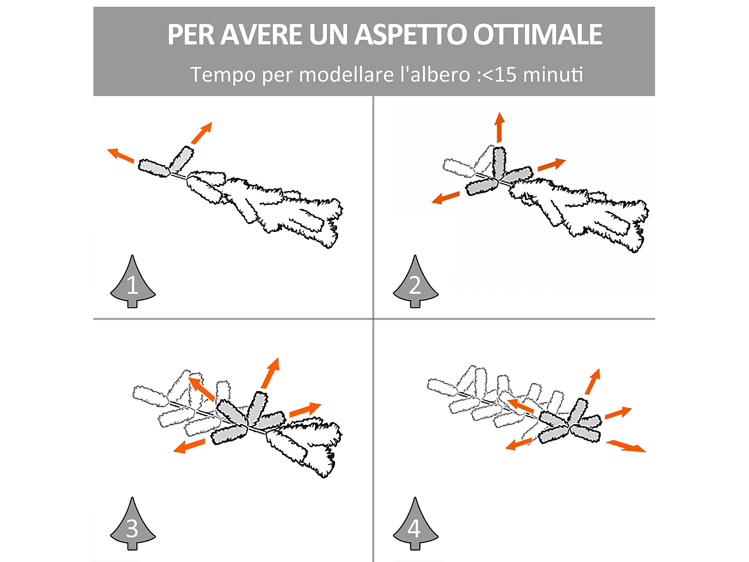 Albero di natale artificiale con led e fibre ottiche in pvc verde