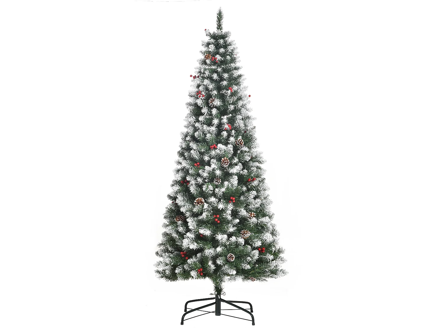 Albero di natale innevato artificiale da 180cm base pieghevole