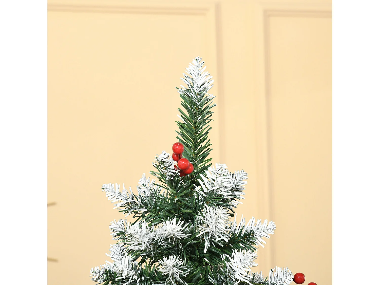 Albero di natale innevato artificiale da 180cm base pieghevole
