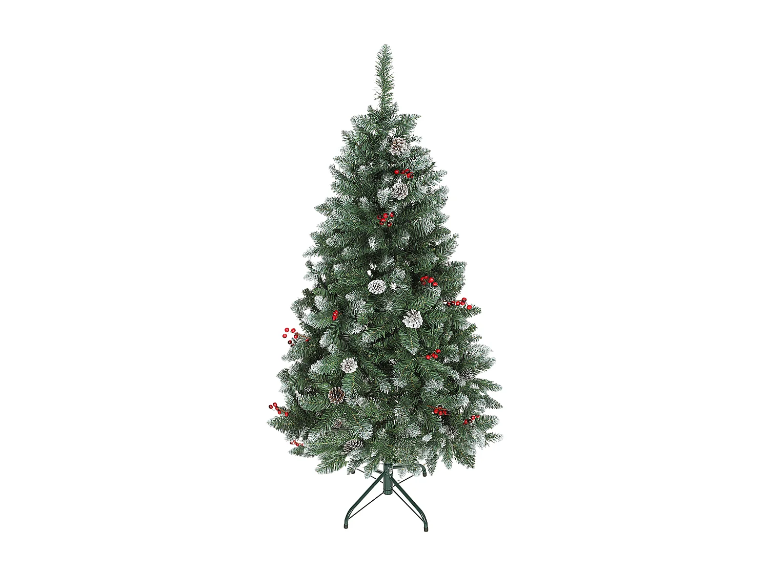 Albero di natale alto 150 cm con 398 rami pigne e bacche decorative